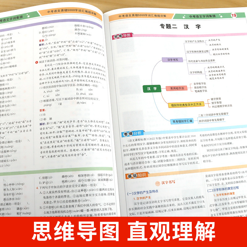 中考语文易错5000字词汇编必刷题 [正版]2024版学习方法报中考语文易错5000字词汇编必刷题+易错字词超详解易错字