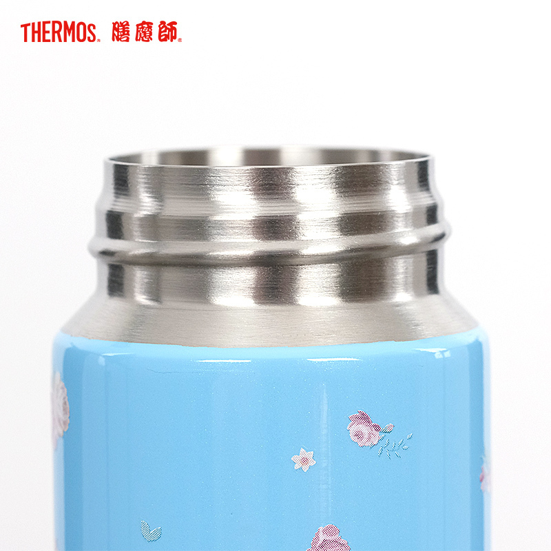 膳魔师保温杯男女不锈钢碎花桌面办公保温直饮杯JNI-403M-PL蓝色