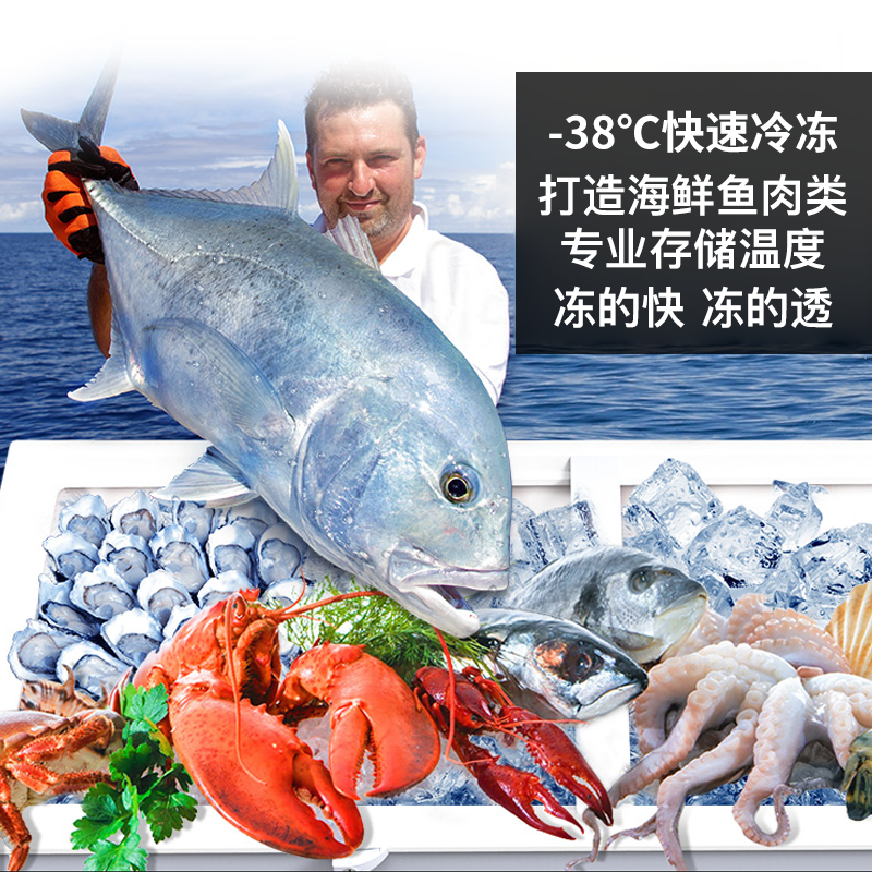 海尔冰柜大容量 零下38度低温冰柜 商用单温大冷柜 716升《深冷速冻-38℃~10℃六档可调》高清大图