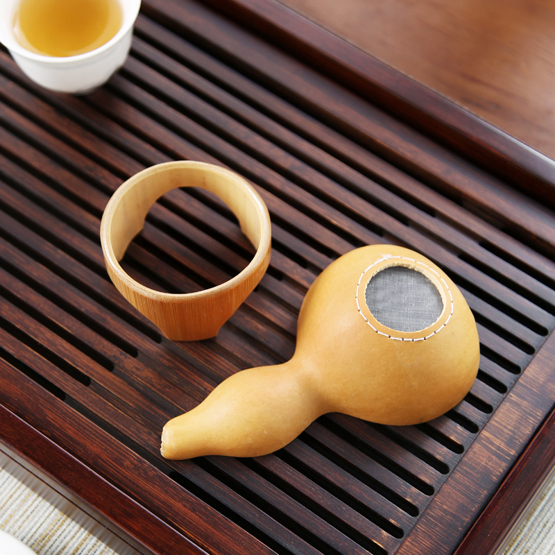葫芦茶漏-圆雅 晟窑天然葫芦茶滤茶漏个性茶叶过滤网勺创意功夫茶具配件茶道零配
