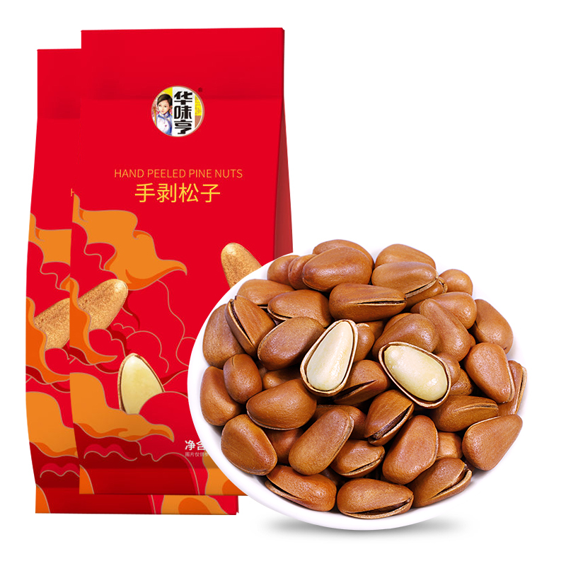 华味亨手剥松子150g 原味手剥开口松子坚果零食