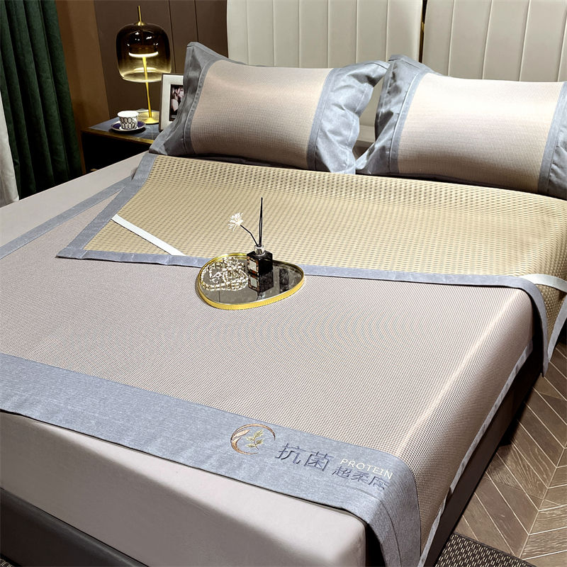 唐纳家纺 3A抗菌冰丝席三件套-金色 150*198cm- TN-SSM23022