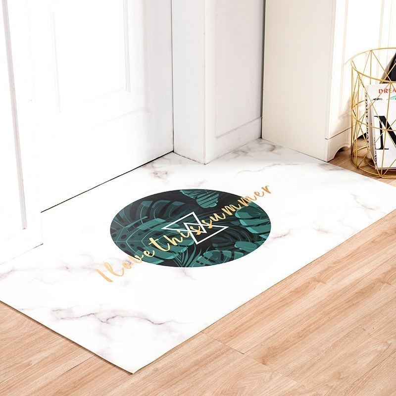 家柏饰(CORATED)地毯垫进入户地垫口家用脚踏垫北欧厅垫pvc防滑 可裁剪 玉石阳绿 80*120cm