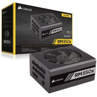 美商海盗船RM850X额定850W ATX电源台式机电源80PLUS金牌全模组电源低载风扇停转十年质保组装机电源电脑电源