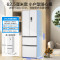 美的(Midea)340一级能效双变频法式多门四开门小型白色家用电冰箱超薄风冷无霜节能低噪MR-340WFPE