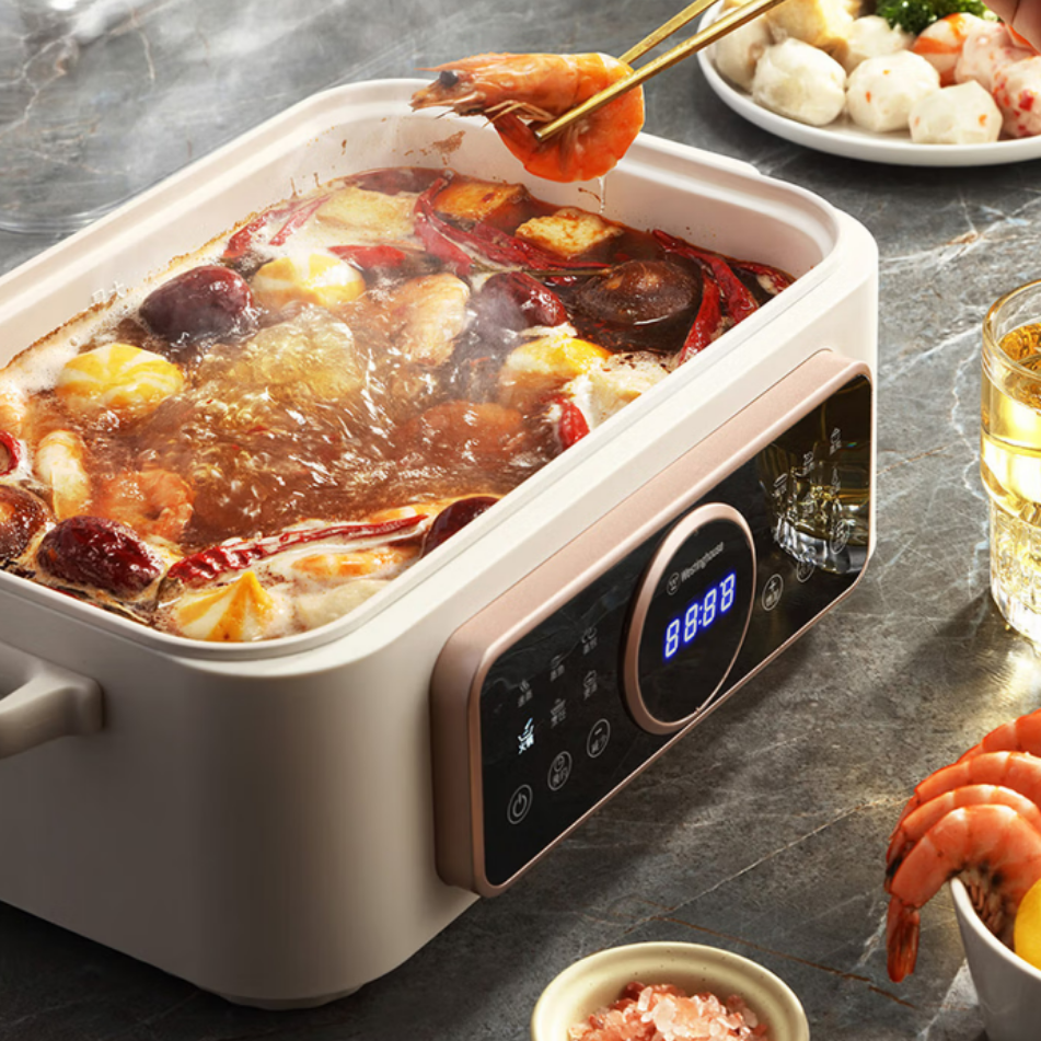 西屋WZL525D多功能电蒸锅智能温控持久保温一键操作多种锅底随心换高清大图