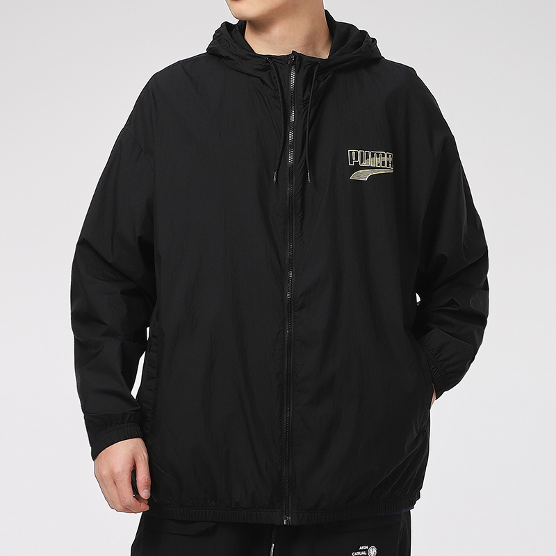 PUMA彪马金标夹克男装2021春季新款运动服防风衣连帽外套531487