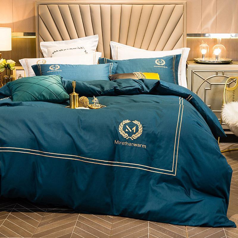 40支北欧风纯棉床上四件套四季款100全棉亲肤简约风春夏床单被套_229高清大图