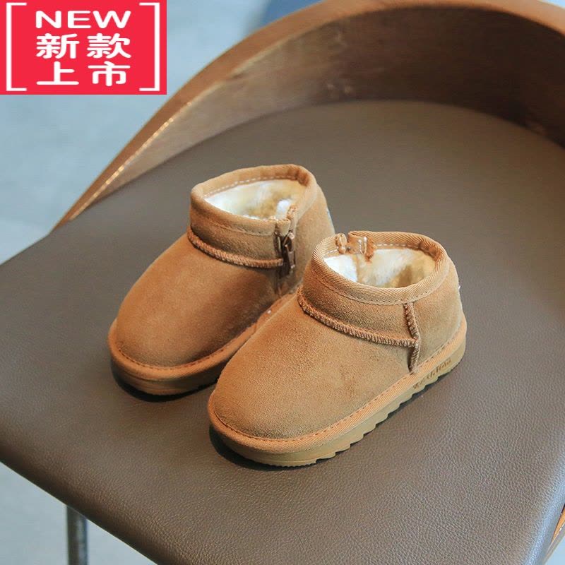可莉允冬季宝宝雪地靴男小童棉鞋加厚保暖女幼童加绒鞋子婴儿软底学步鞋图片