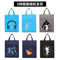 卡通防水男女中小学生帆布包手提袋拎书袋手提补习袋补课袋饭盒包 (男生)6种图案随机发货