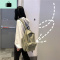 少女纯色帆布简约书包女学生韩版 初中大容量校园ins高中双肩背包NEW LAKE女手包