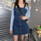 图色 XXS 145cm小个子时尚背带裙女150百搭修身包臀牛仔连衣裙潮 加小码xxs