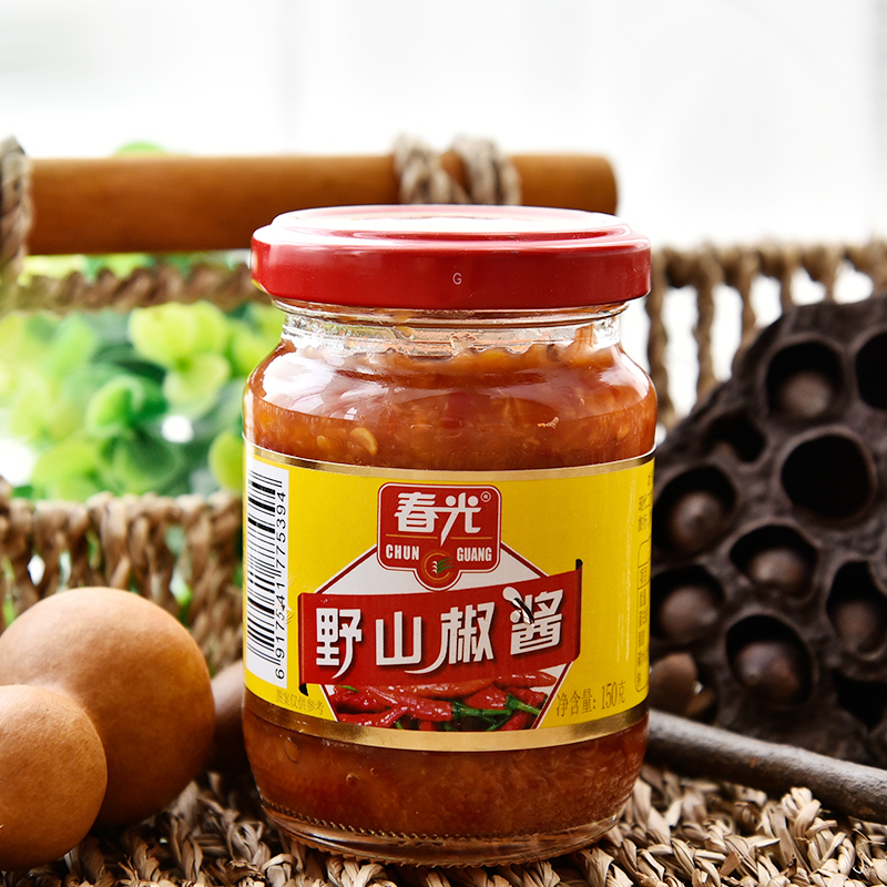 野山椒酱辣椒酱150gx3瓶春光海南特产调料农家自制下饭拌面指天椒