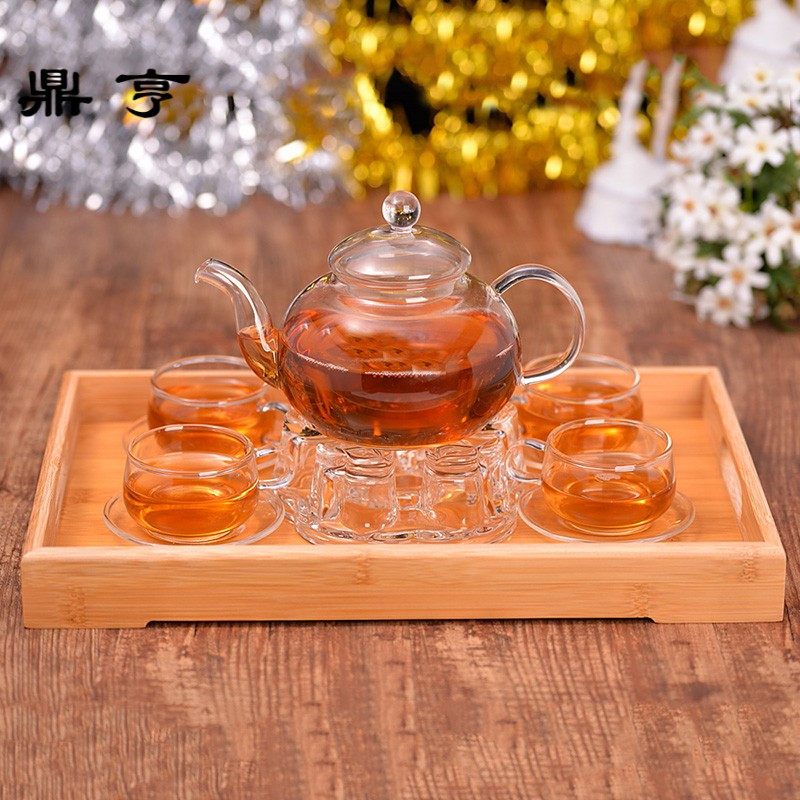 鼎亨耐热玻璃茶具套装透明过滤泡花茶水果茶壶煮红茶杯花茶茶具