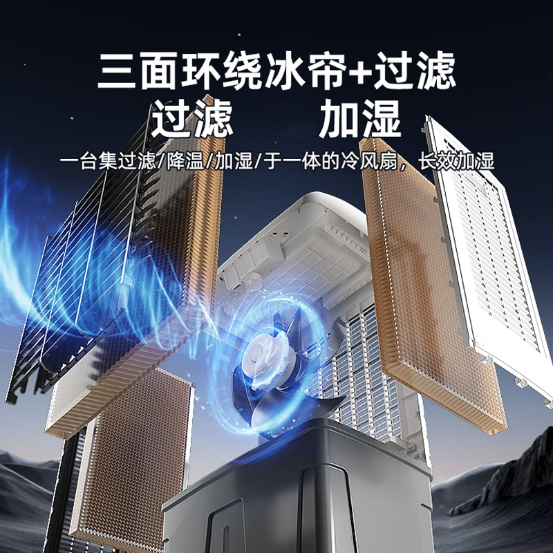 志高(CHIGO)空调扇商用工业冷风机冷气扇家用水冷空调制冷器_适用60平内遥控-工业商超-大水箱