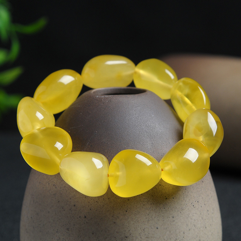 蜜蜡随型串珠手链 男女款琥珀蜜蜡手串手环 送证书送女朋友七夕情人节