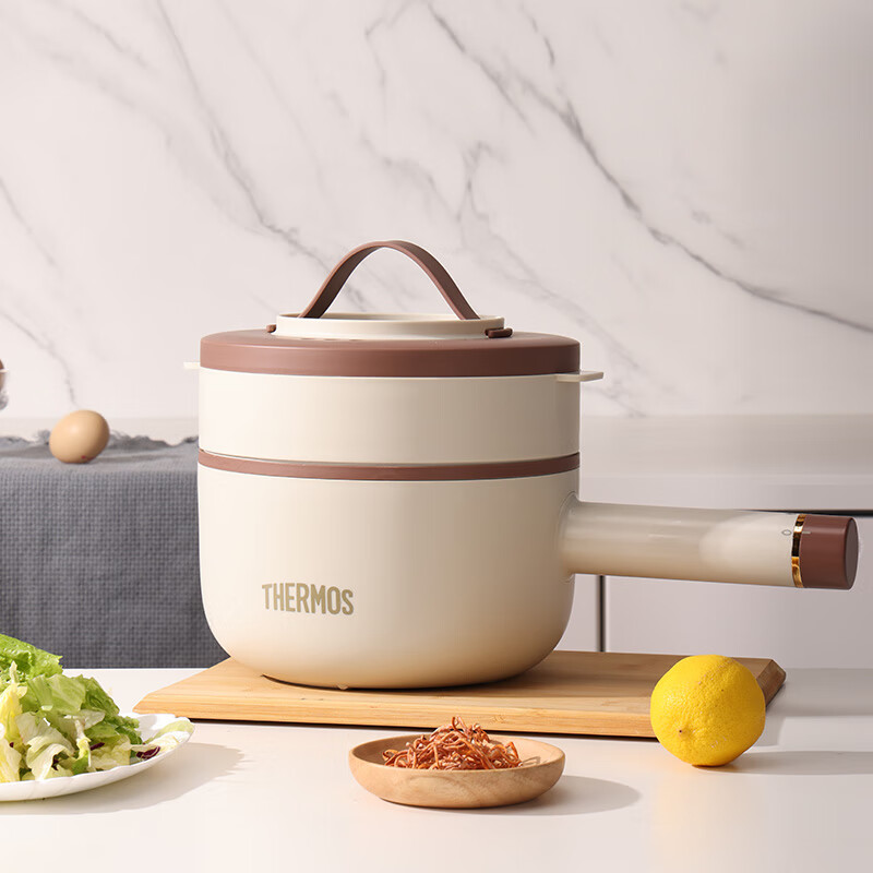 膳魔師 电煮锅电热锅宿舍小电锅电蒸锅学生寝室一体泡面小火锅 奶白色 包装尺寸438*248*163mm 毛重1.67kg高清大图