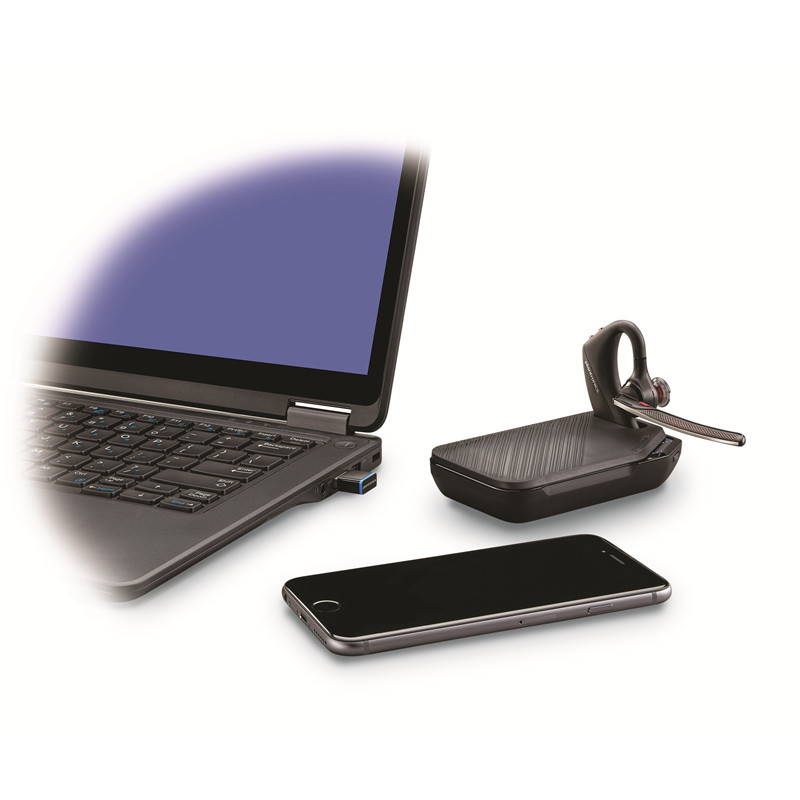 缤特力(Plantronics)Voyager 5200UC 单耳商务蓝牙耳机 电脑+手机通话