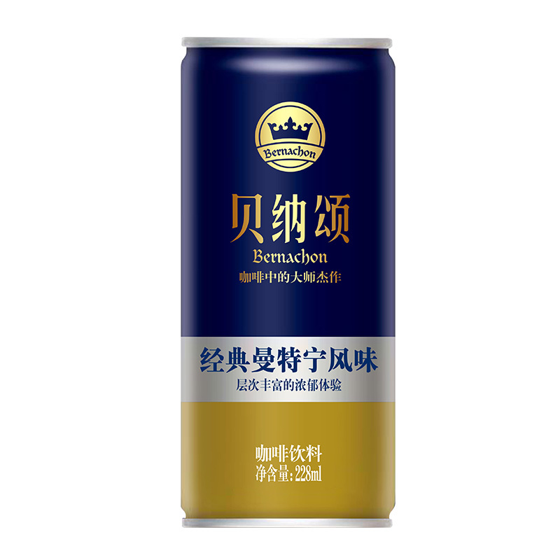 贝纳颂 尊享罐经典曼特宁风味228ml*24瓶 咖啡饮料 易拉罐 整箱装
