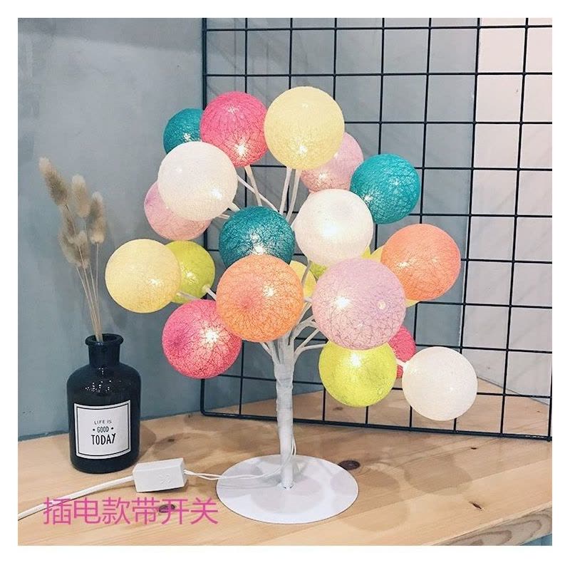 小树灯台式小夜灯创意礼品ins北欧装饰灯造型线球彩灯串少女心图片