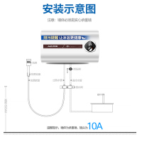 奥克斯(AUX)SMS-40DB12电热水器 40升杀菌排污提醒扁桶双胆机械旋钮遥控预约速热储水式热水器2000W带安装
