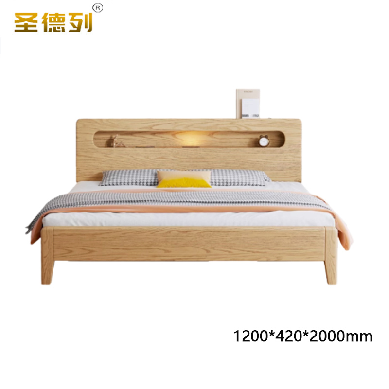 圣德列实木床硬靠床BL-B2# 1200*420*2000mm