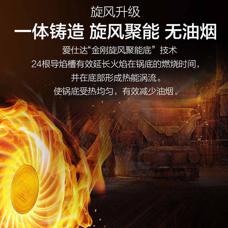 爱仕达(ASD) 锅具32cm钛熔射金刚旋风炒锅 不粘锅少油烟炒菜锅具 铝合金煤气灶适用炒菜锅 CL32Z2WG高清大图