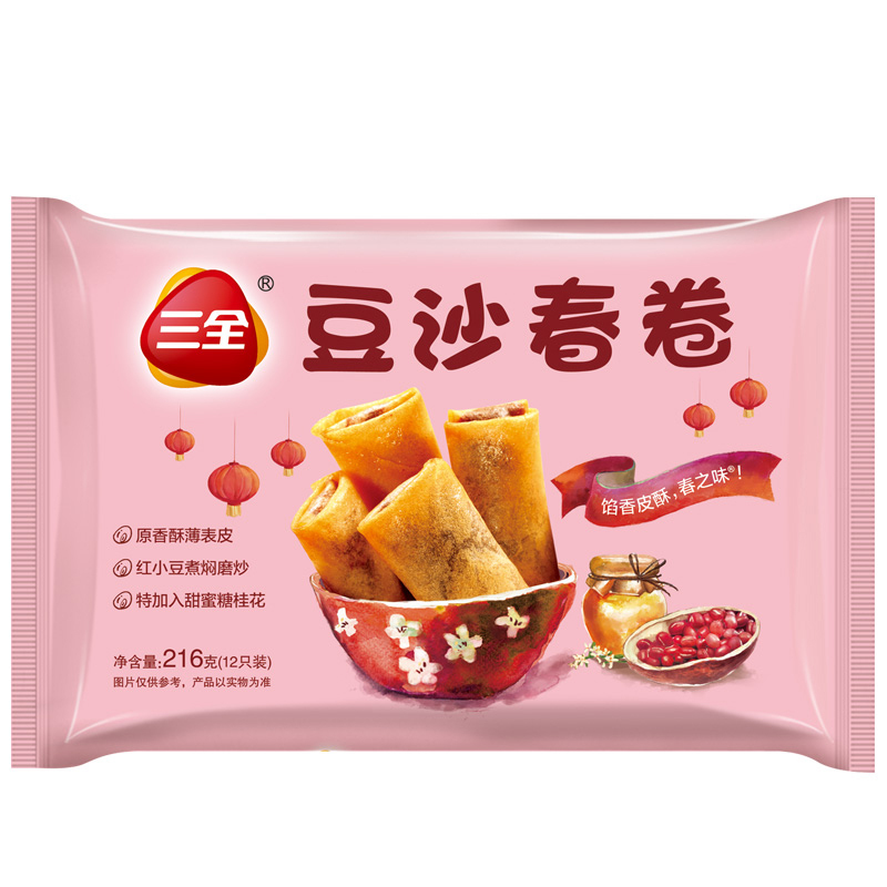 三全豆沙春卷216g