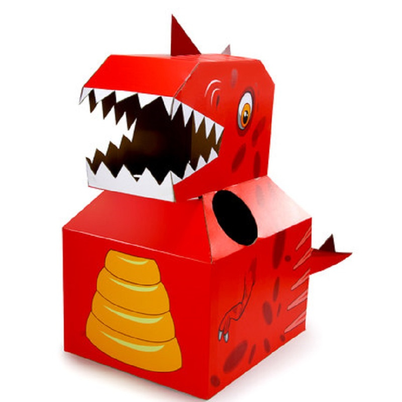 抖音同款儿童纸箱恐龙玩具可穿戴纸壳模型霸王龙网红diy手工制作