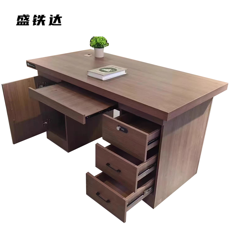 盛铁达 胡桃色办公桌 1600*800*750mm STD-XXKG07 张高清大图