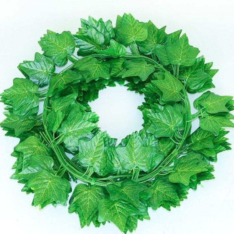 假树叶[12条]29米 花藤绿叶装饰仿真爬山虎叶假树叶植物藤条塑料藤蔓缠绕吊顶假叶子