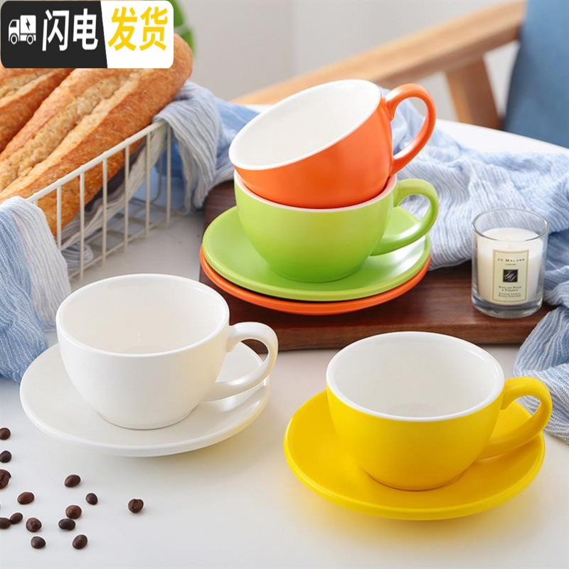 三维工匠精美复古套装杯杯子套具咖啡杯 欧式小风格韩版单人下午茶 亮光棕300杯碟咖啡器具