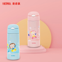 膳魔師(THERMOS)保温杯TCKG-603WF儿童吸管杯膳魔师带杯套双盖大容量儿童水杯多功能保温壶600ML家用通用