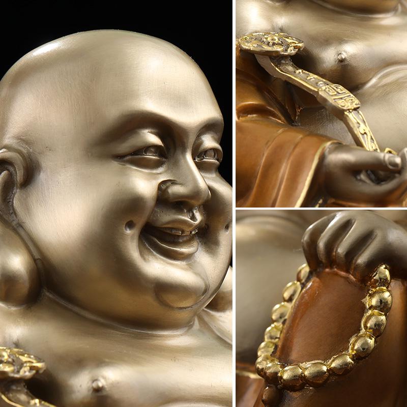 家柏饰(CORATED)铜弥勒佛大肚笑佛像摆件工艺品客厅玄关位家居供奉高清大图