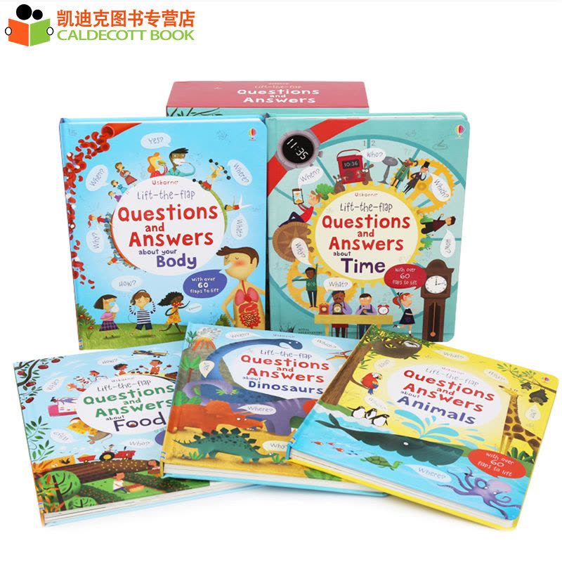 Usborne惊奇翻翻问答科普集Lift-the-Flap Questions and Answers 5册大