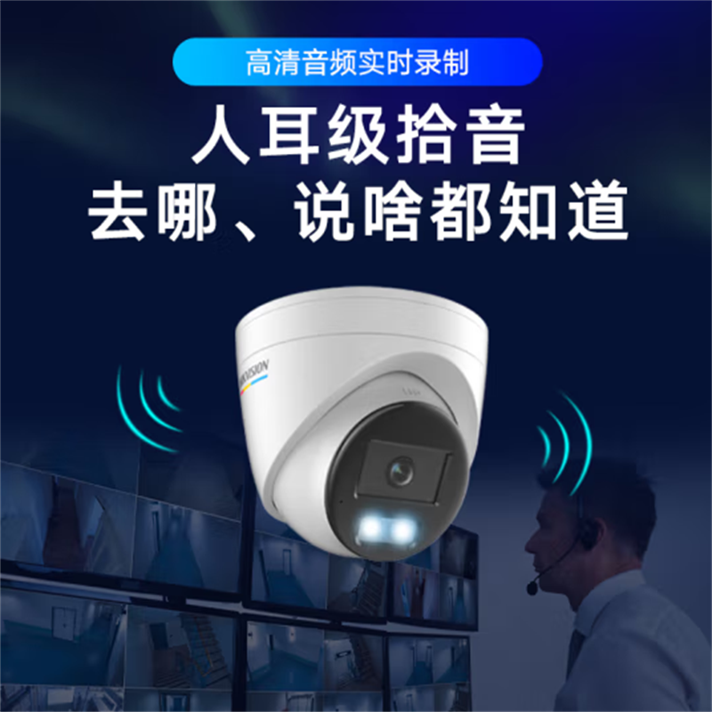 海康威视网络监控摄像头400万超高清全彩户外监控器POE半球DS-2CD3347WDV3-L 单位:台
