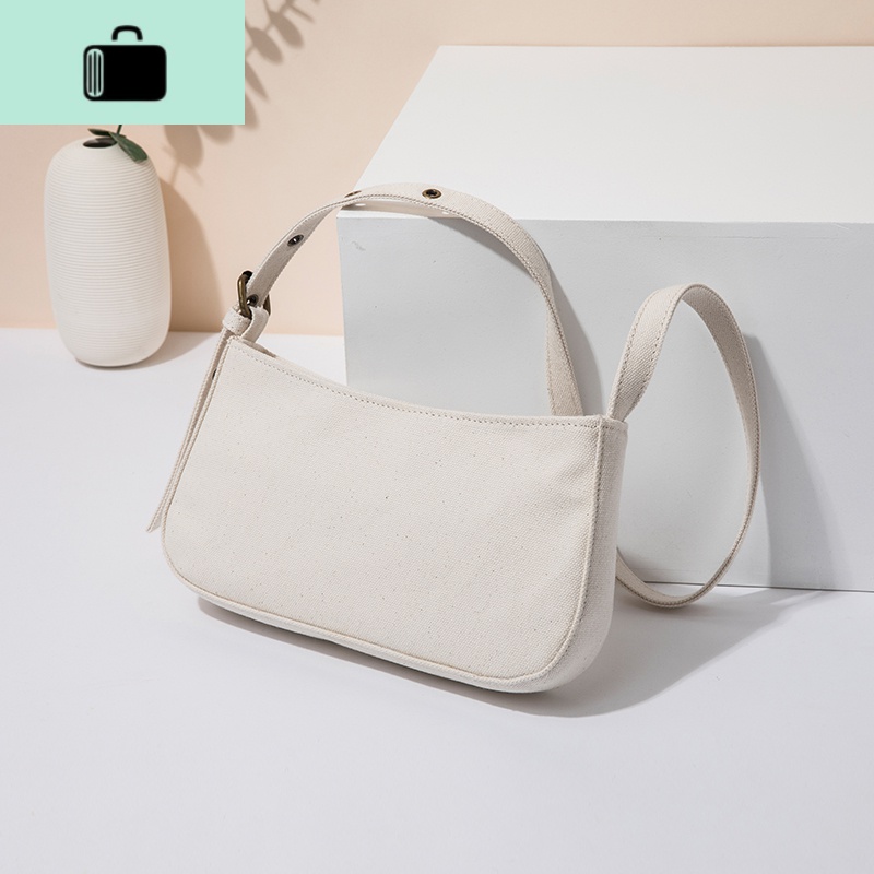 帆布腋下包ins夏天小众包包女新款高级感单肩复古法棍包NEWLAKE高清大图