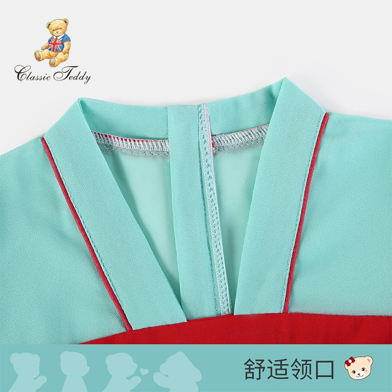 精典泰迪童装女童连衣裙女孩汉服宝宝中国风长裙中大童夏季唐装新款