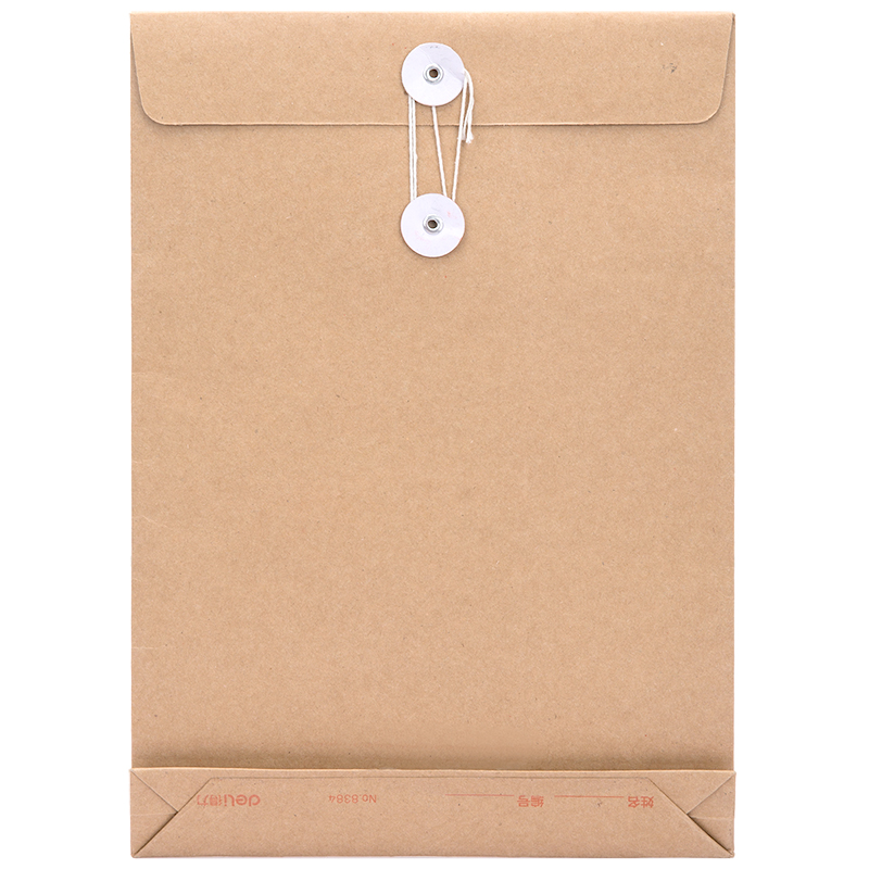 得力 8384 档案袋A4混浆250g牛皮纸档案袋 侧宽4cm(黄)10个/包高清大图