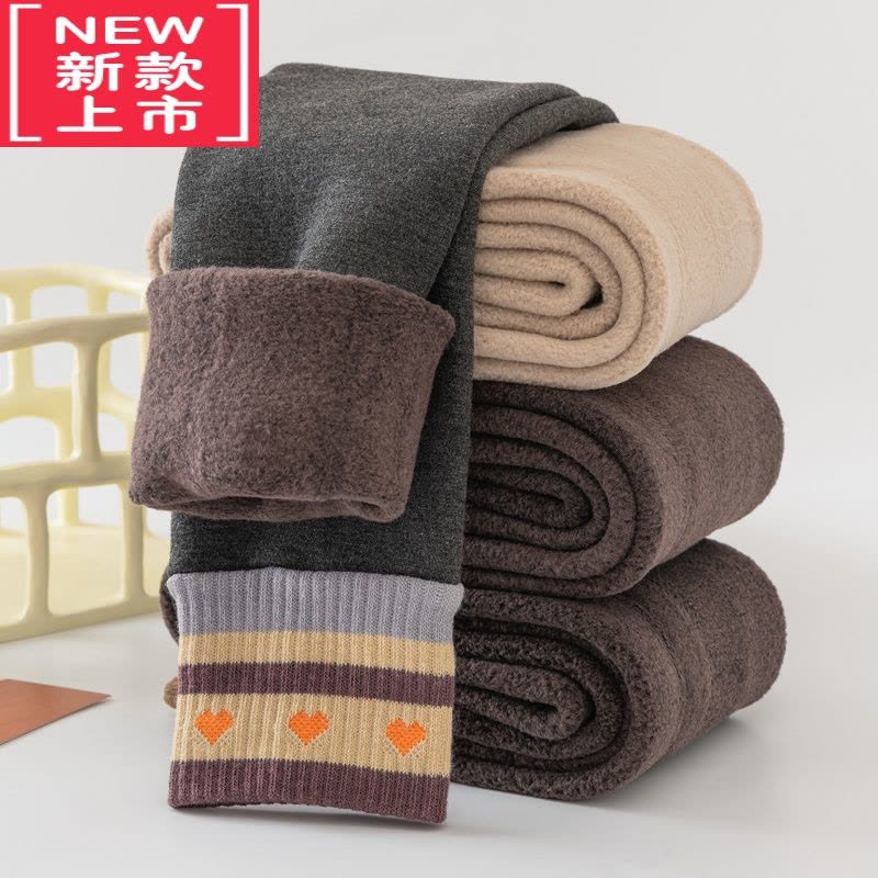 可莉允女童保暖裤加绒加厚打底裤儿童外穿棉裤秋冬季宝宝高腰休闲裤图片