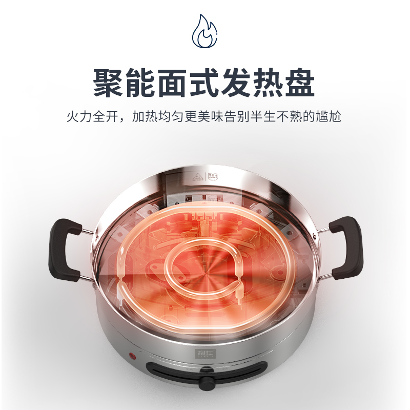 利仁DJG-J3633电饼铛家庭用电煎锅304不锈钢0涂层电饼档36cm加大55mm加深三明治早餐机高清大图