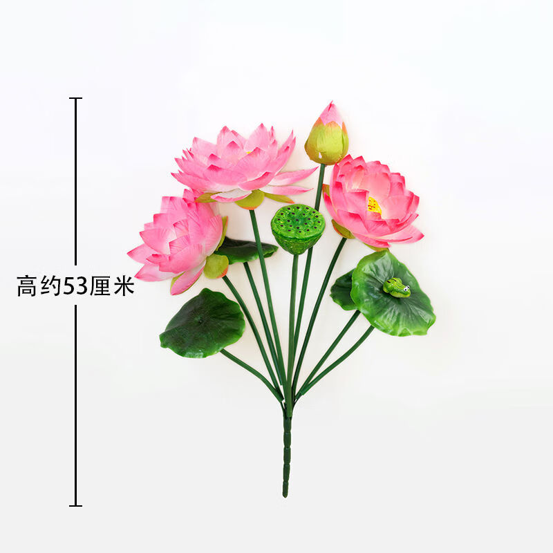 维诺亚仿真荷花荷叶假荷花莲花贡品花佛堂供佛绢花佛堂花观音菩萨花高清大图