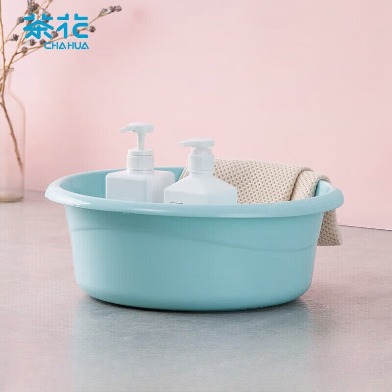 茶花塑料盆 大号洗脸盆 学生宿舍洗衣服洗脚宝宝足浴盆42cm高清大图