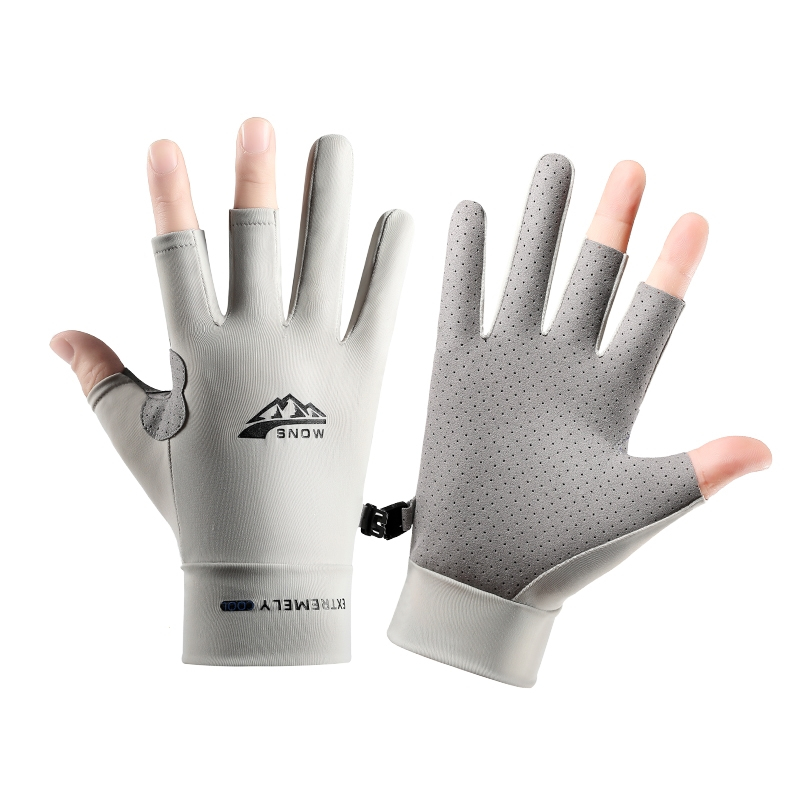 闪电客钓鱼手套夏薄款防晒速干路亚专用男女露三指透气防刺海钓飞磕抓