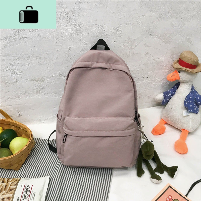 古着感书包女韩版高中森系校园双肩包ins学生简约百搭大容量背包NEWLAKE 紫色升级版