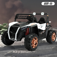电动童车809四驱动儿童电动汽车2-10岁四轮电瓶车大电瓶带音乐可摇摆 白色+12v7