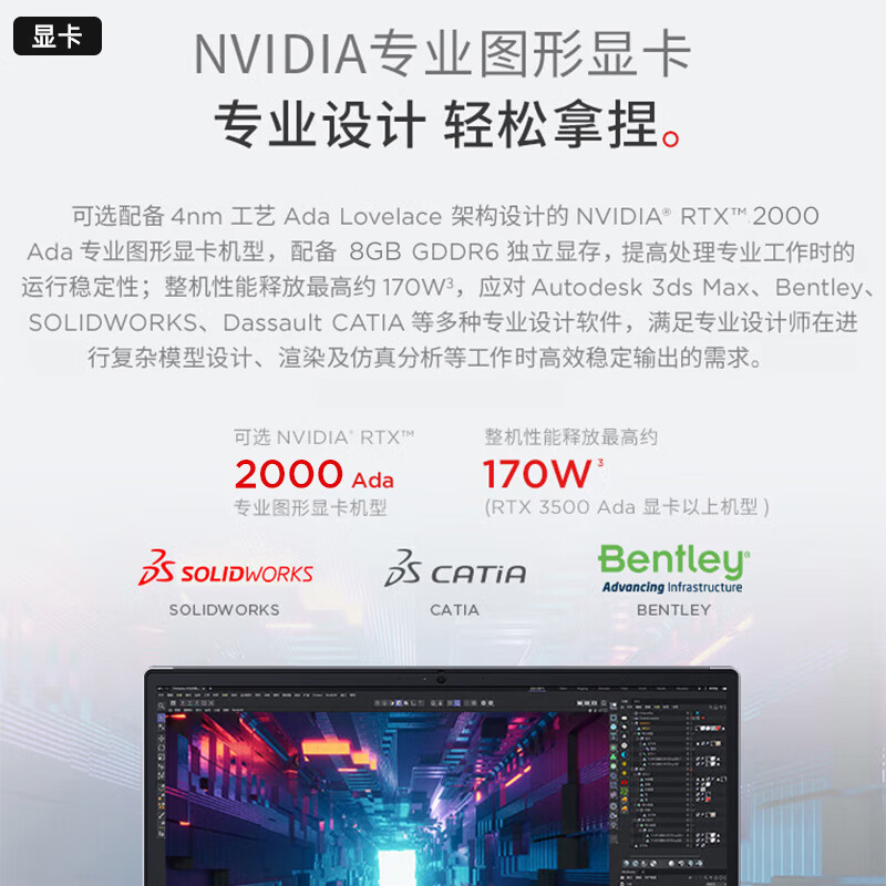 联想笔记本电脑ThinkPad P16 (00CD) 英特尔酷睿i7 16英寸高性能轻薄设计师工作站 定制i7-13700HX 16G 2TB RTXA2000 8G 2.5K超清高清大图