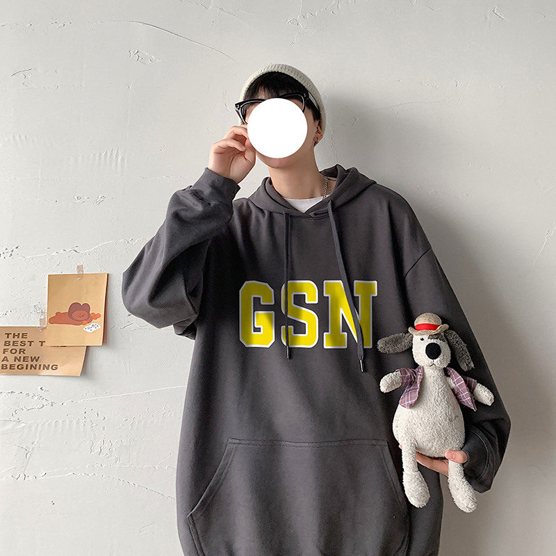茜靓CHYLLIRN男士连帽卫衣春季2021年新款ins潮流冬季加绒加厚秋冬款外套男装