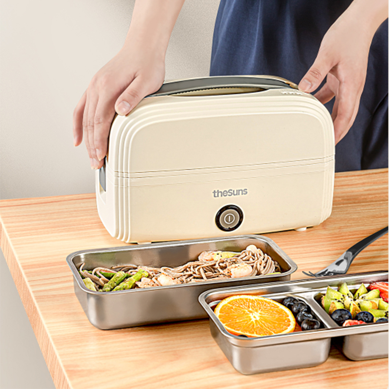 莱小厨电热饭盒 电饭煲 上班族双层304不锈钢内胆蒸煮保温电热饭器加热饭盒 FH3!高清大图