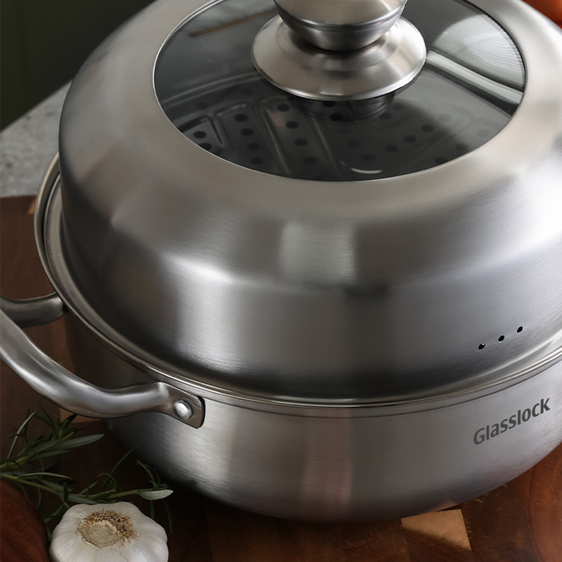 GLASSLOCK盖朗 家用厨房多用途蒸汤锅4.8L-26cm BLYN_PO-0003高清大图